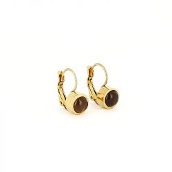 Boucles d'oreilles femme zag lima quartz fumÉ acier doré sed15093-01dcf - boucles-d-oreilles-femme - edora - 0