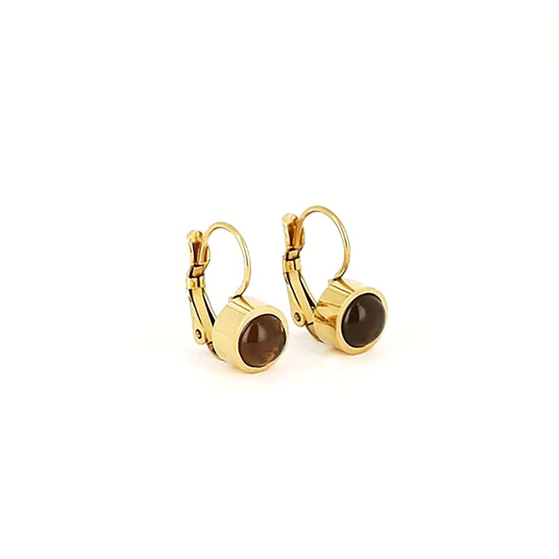 Boucles d'oreilles femme zag lima quartz fumÉ acier doré sed15093-01dcf - boucles-d-oreilles-femme - edora