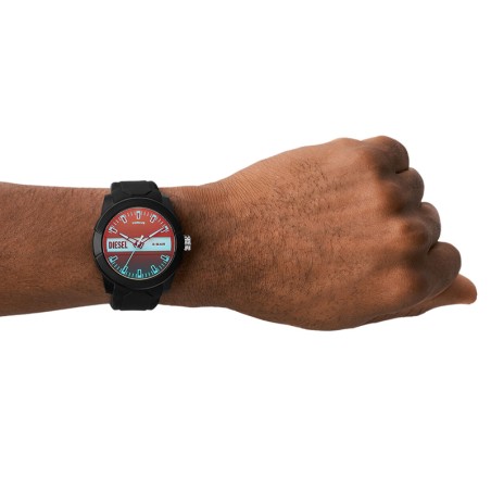 Montre homme diesel double up silicone noir – montres homme