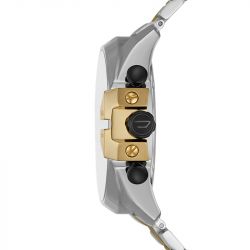 Montre homme diesel chronographe mega chief acier argenté et doré - montres-homme - edora - 0