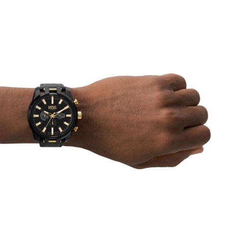 Montre homme diesel chronographe split cuir noir – montres homme