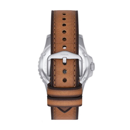 Montre homme fossil blue cuir havane – montres homme