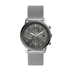 Montre homme fossil minimalist chronographe acier argenté - montres-homme - edora - 0