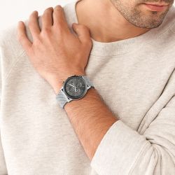Montre homme fossil minimalist chronographe acier argenté - montres-homme - edora - 3