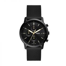Montre homme fossil minimalist chronographe acier noir - montres-homme - edora - 0