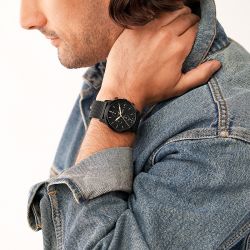 Montre homme fossil minimalist chronographe acier noir - montres-homme - edora - 3