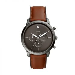 Montre homme fossil neutra chronographe cuir ambré - montres-homme - edora - 0