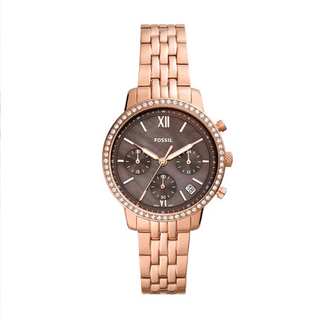 Montre femme fossil chronographe neutra doré rose – montres femme