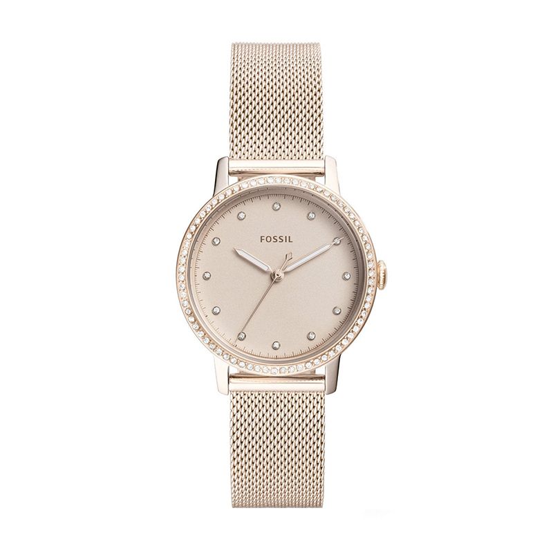 Montre femme fossil acier doré rose - montres-femme - edora