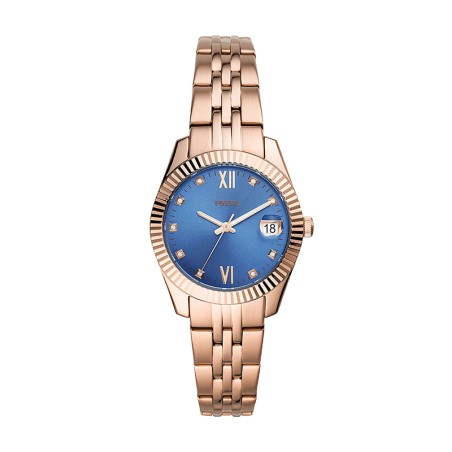 Montre femme fossil mini scarlette acier doré rose – montres femme