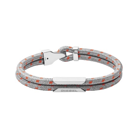 Bracelet Homme DIESEL Nylon Gris et Acier Argenté