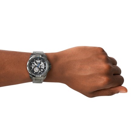 Montre homme fossil automatique bronson acier gris anthracite – automatiques