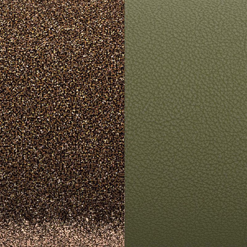 Cuir manchette 14mm les georgettes bronze paillettes/vert de gris 702145899ep000 - accessoires-les-georgettes - edora