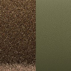 Cuir manchette 25mm les georgettes bronze pailleté vert de gris - accessoires-les-georgettes - edora - 1