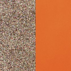 Cuir manchette 40mm les georgettes paillettes multicolores tangerine - cuirs - edora - 1