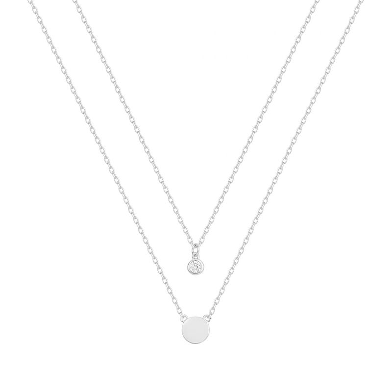 Collier femme double edora argent 925/1000 et oxydes - colliers-femme - edora