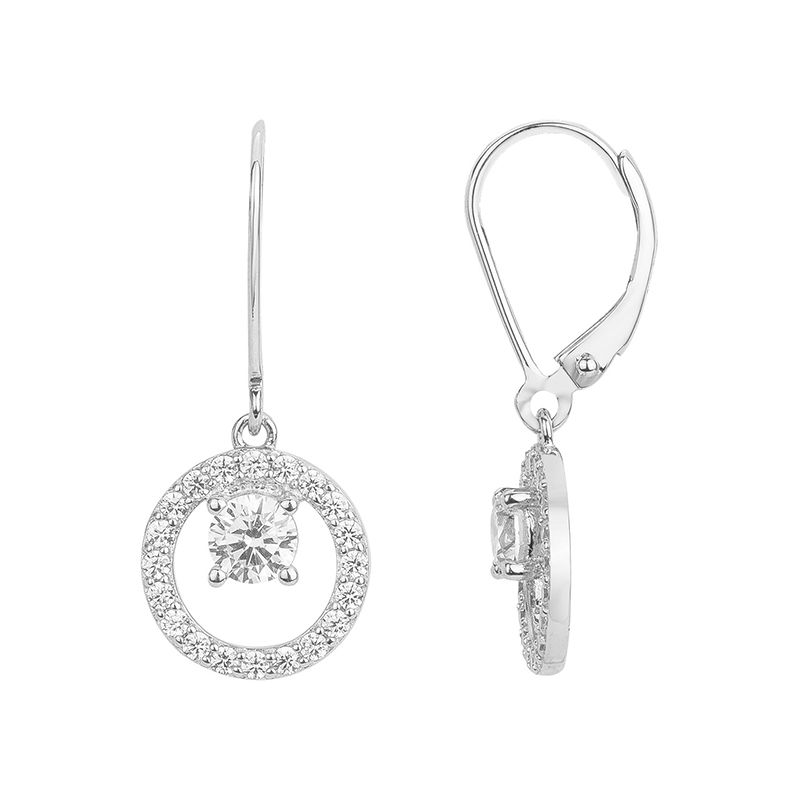 Boucles d'oreilles femme dormeuses edora argent oxydes de zirconium - dormeuses - edora