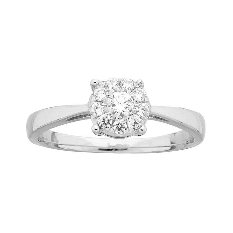 Bague femme solitaire edora argent 925/1000 et oxydes - bagues-femmes - edora