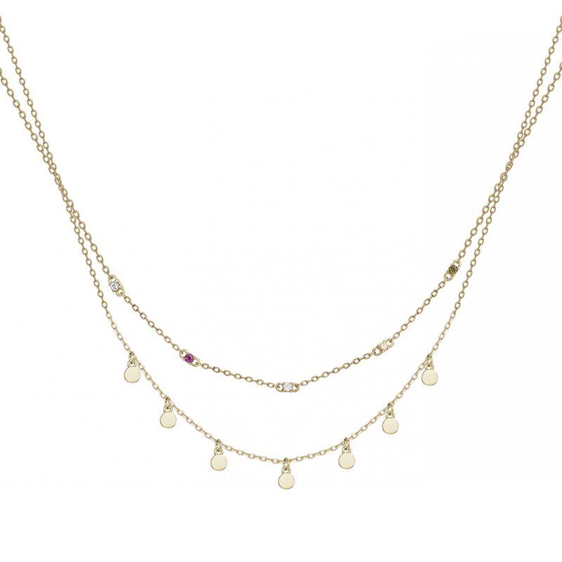 Collier femme pampilles edora plaque or et oxydes edo66700074 - colliers-femme - edora