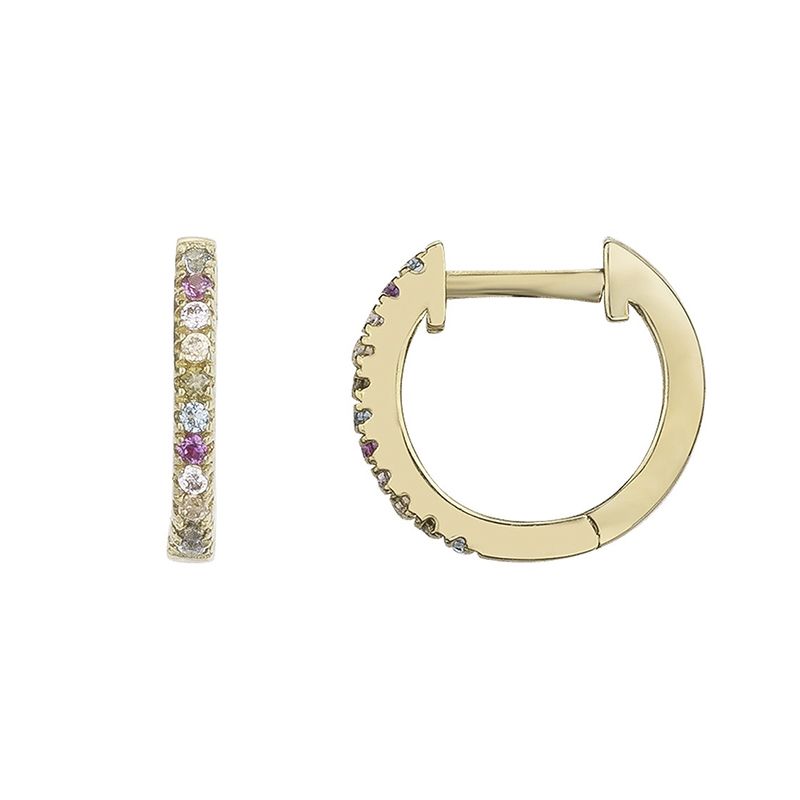 Boucles d'oreilles femme créoles muli couleurs edora plaque or et oxydes edo66400071 - boucles-d-oreilles-femme - edora