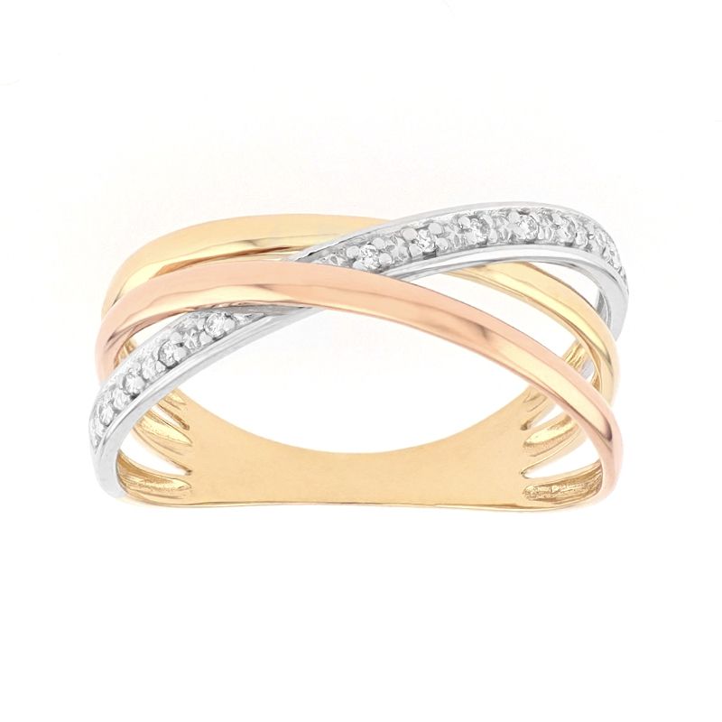Bague femme edora 3 ors 750/1000 et diamants - bagues-femmes - edora Bague femme edora 3 ors 750/1000 et diamants - bagues-femmes - edora