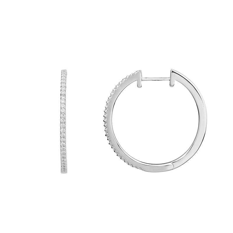 Boucles d'oreilles femme créoles edora argent 925/1000 argenté et oxydes 70400436 - boucles-d-oreilles-femme - edora