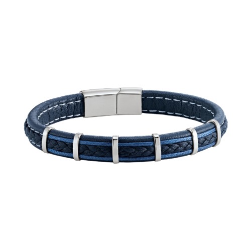 Bracelet Homme JOURDAN KESSEL Cuir Bleu