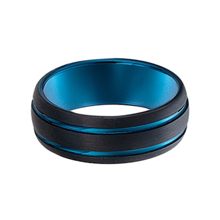 Bague Homme JOURDAN VESTA Tungstène Noir et Bleu