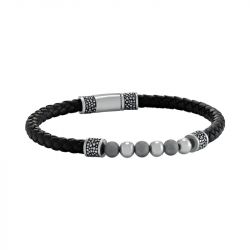 Bracelet Homme JOURDAN PHOENIX Cuir Noir
