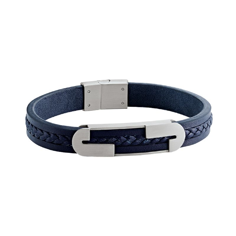 Bracelet homme jourdan vasco cuir bleu - bracelets-homme - edora Bracelet homme jourdan vasco cuir bleu - bracelets-homme - edora