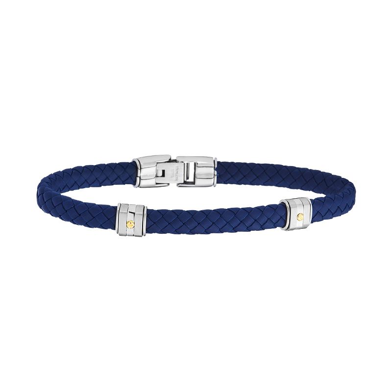 Bracelet homme jourdan hudson cuir bleu - bracelets-homme - edora