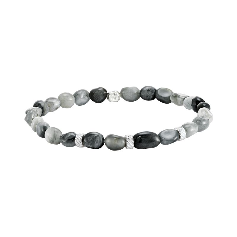 Bracelet homme jourdan borÉal oeil d'aigle gris - beads - edora