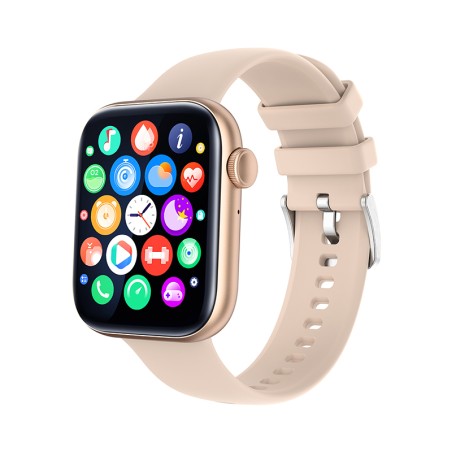 Montre mixte connectée tekday dore rose silicone rose – connectées