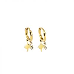 Boucles d'oreilles femme zag cap skirring acier doré - boucles-d-oreilles-femme - edora - 0