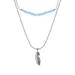 Collier femme go mademoiselle acier argenté - colliers-femme - edora - 0