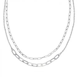 Collier femme go mademoiselle acier maille  forçat 608354 - saison - edora - 0