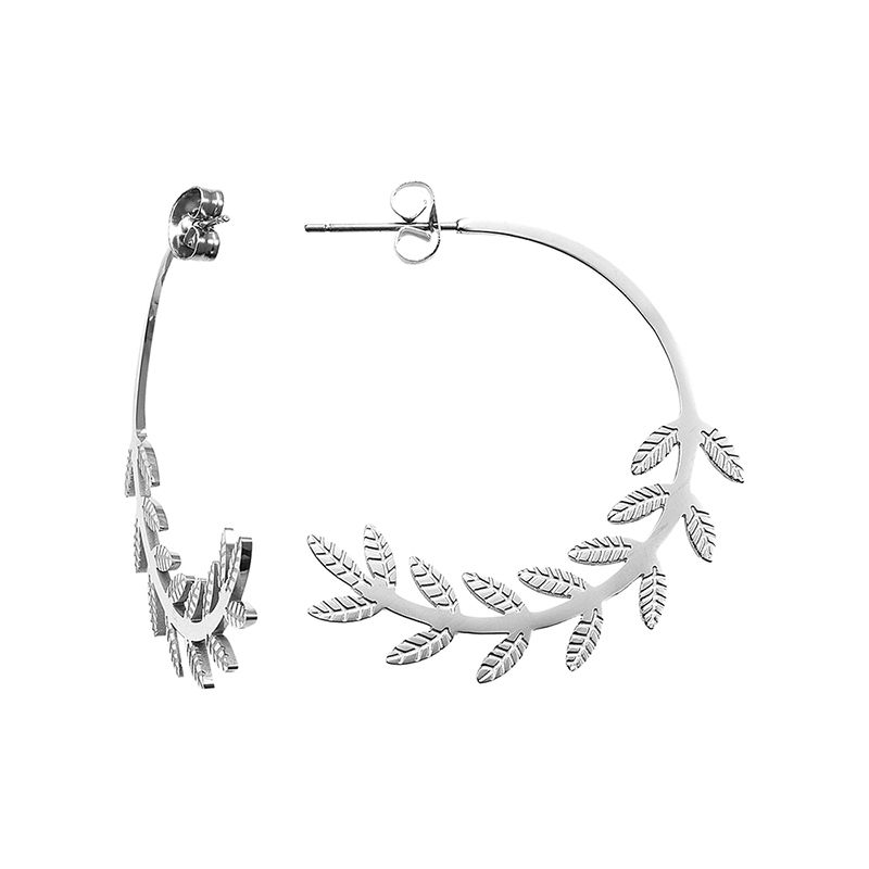 Boucles d'oreilles femme créoles go mademoiselle acier argenté 608494 - boucles-d-oreilles-femme - edora