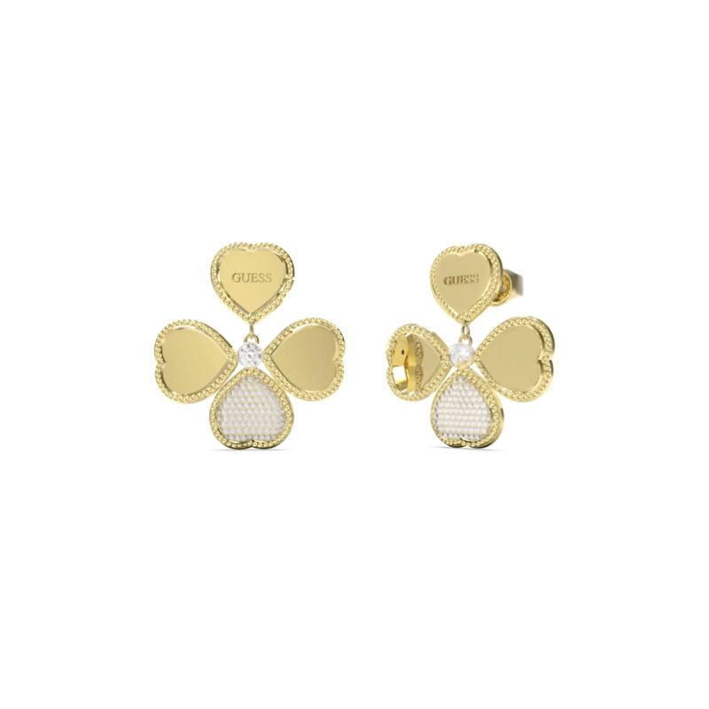 Boucles d'oreilles femme guess fine heart acier doré - boucles-d-oreilles-femme - edora