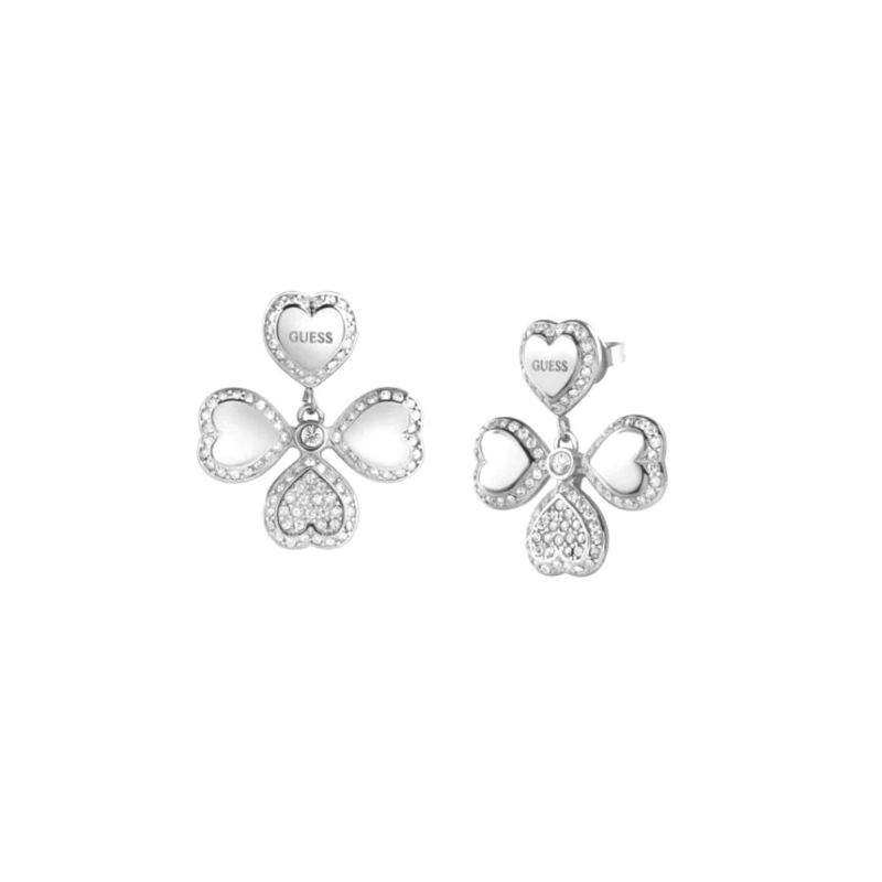 Boucles d'oreilles femme guess fine heart acier argenté - boucles-d-oreilles-femme - edora