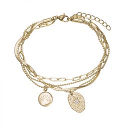 Bracelet femme go mademoiselle acier doré - bracelets-femme - edora - 0