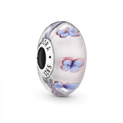 Charm femme pandora verre de murano rose papillon argent 925/1000 - accueil - edora - 0