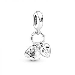 Charm Femme PANDORA PENDANT BIBERON ET CHAUSSURES BÉBÉ Argent 925/1000