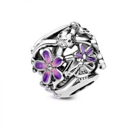 Charm femme pandora marguerite violette ajourÉe argent 925/1000 - charms - edora - 3