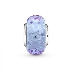 Charm femme pandora lavande en verre de murano ondulÉ argent 925/1000 - charms - edora - 1