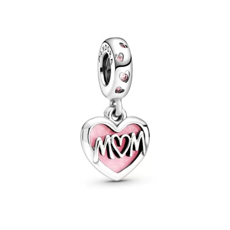 Charm femme pandora pendant cœur inscription mum (maman) argent 925/1000 – charms