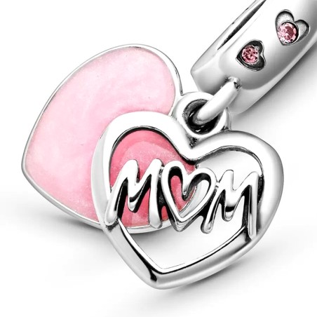 Charm femme pandora pendant cœur inscription mum (maman) argent 925/1000 – charms