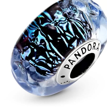 Charm femme pandora océan verre de murano bleu foncé ondulé argent 925/1000 – charms