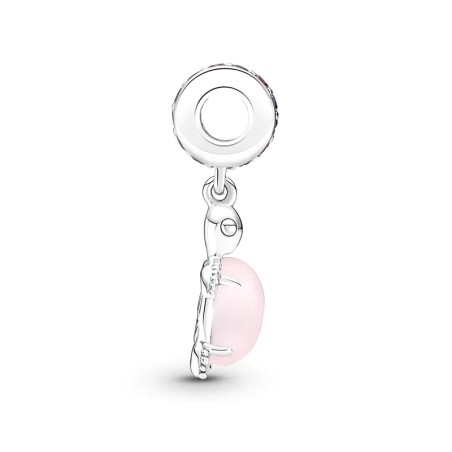 Charm femme pandora pendant tortue de mer rose en verre de murano argent 925/1000 – charms