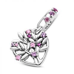Charm femme pandora pendant arbre de vie coeur rose argent 925/1000 - charms - edora - 3