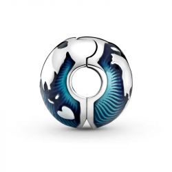 Charm femme pandora clip globe bleu argent 925/1000 - charms - edora - 2